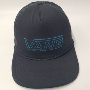 Vans Hat Snapback Trucker Mesh Black Blue Rope Skate Skateboard Casual Logo Men